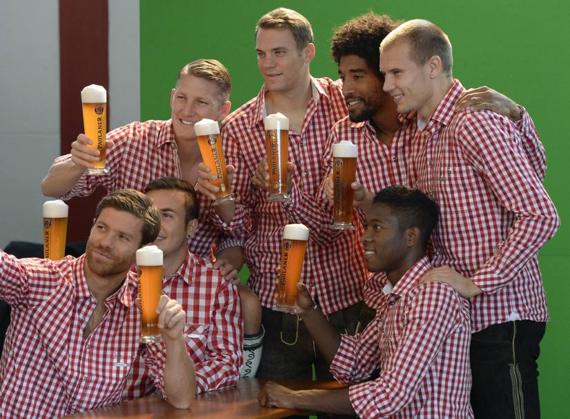 Xabi Alonso, Mario Goetze, Bastian Schweinsteiger, Manuel Neuer, Dante, David Alaba, Holger Badstuber (Afp)